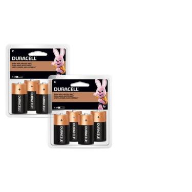 Imagem de Kit 8 Pilhas C Media Duracell Alcalina Lr14 1.5V Brinquedo