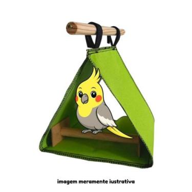 Imagem de Cabana Toquinha Suspensa com Poleiro para Aves Calopsitas ou Roedores 