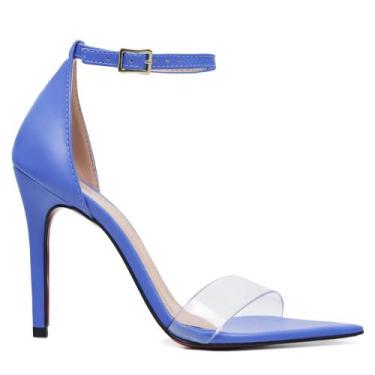 Imagem de Sandália Vitória Lugo Bico Folha Silicone 10cm, 35, Azul santorini