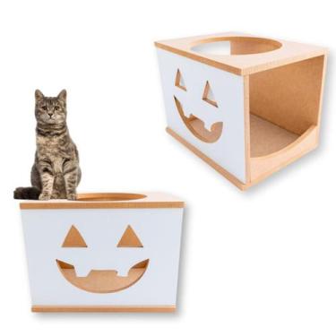 Imagem de Nicho Para Gatos REFORÇADO Halloween em MDF 15mm com Carpete Antiderra