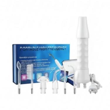 Imagem de Massageador Facial Elétrico com 4 Eletrodos: Para Acne, Rejuvenescimento e Poros | Aparelho de Beleza para Rosto e Corpo / 110 V