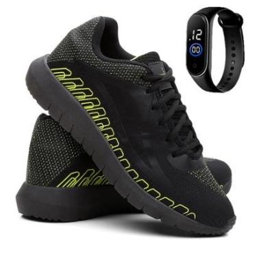 Imagem de Kit Tênis de Academia e Corrida Masculino Esporte Super Leve E Relógio-Masculino