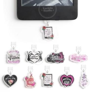 Imagem de Kaciola Pacote com 9 plugues de poeira engraçados tipo C para Kindle/E Reader, acessórios de plugue de poeira para mulheres, plugue de poeira tipo C/micro USB, Micro-USB, Acrílico, Sem Pedra Preciosa