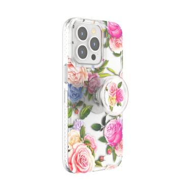 Imagem de PopSockets: PopCase Capa de celular para iPhone 13 Pro com um suporte de celular PopGrip reposicionável e aderência com uma parte superior trocável - Floral vintage