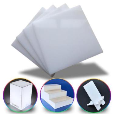 Imagem de Chapa de Acrílico Branco Puro 5mm 100x100cm Placa Premium Translúcida 