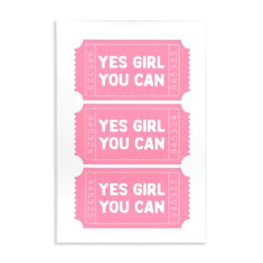 Imagem de Stupell Industries Yes Girl You Can Tickets Wall Plaque Art, design by Lettered and Lined, 19 x 13