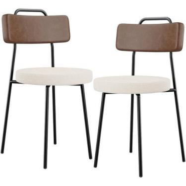 Imagem de Kit 02 Cadeiras Decorativas Estofada Sala Jantar Barcelona L02 materia