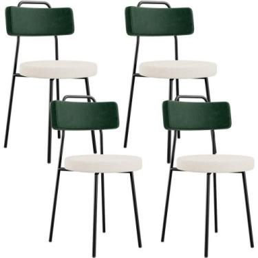 Imagem de Kit 04 Cadeiras Decorativa Estofada Sala De Jantar Barcelona L02 Facto