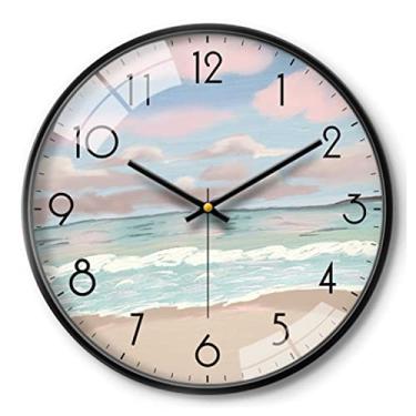 Imagem de Relógio de parede silencioso de cozinha - Relógio de parede 3D Relógio de parede grande, silencioso digital operado por bateria, decoração de casa decoração de parede de fazenda (C 30 cm) (D 30 cm)