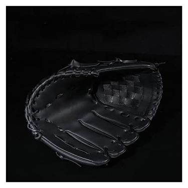 Imagem de Luva de basebol, luvas de bater luvas de beisebol equipamento de prática de softball tamanho 9,5/10,5/11,5/12,5 mão esquerda para adulto homem mulher treino softball (cor: Black 9,5)