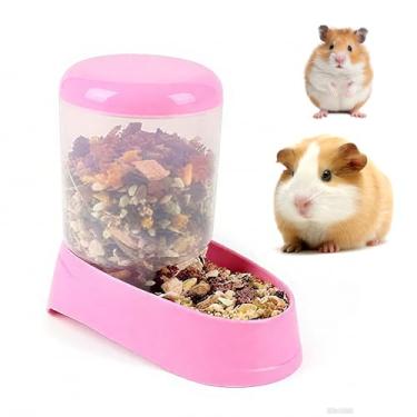 Imagem de Mini&moe Tigela de comida para hamster – Alimentador automático de hamster sem derramamento, abertura superior, pequeno dispensador de ração para animais de estimação para gerbil, rato, chinchila