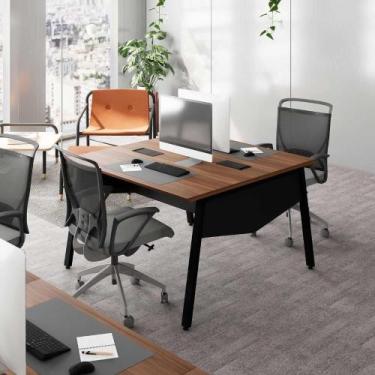 Imagem de Mesa de Escritório Plataforma 90cm c/ Caixa de Tomadas F5 - F5 Office 