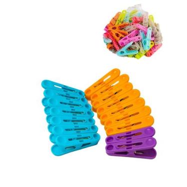 Imagem de Kit 50 Grampo Estender Roupa Toalha Reforçado Prendedor Varal Pregador