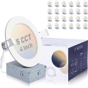 Imagem de Iluminação embutida LED POWERASIA de 4", pacote com 24 unidades, regul