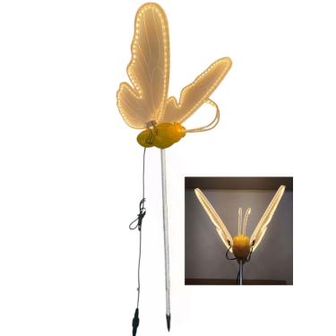 Imagem de Borboleta LED com Movimento Bate Asa Enfeite Natal Festa Casamento Aniversario Decoraçao Gramado Jardim Quintal Moderno