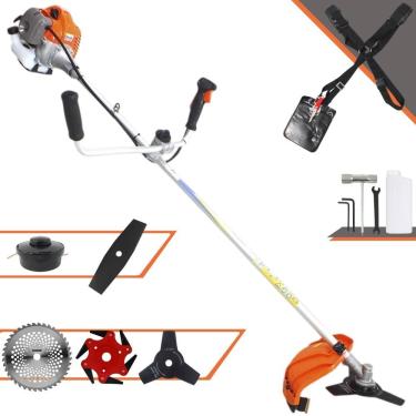 Imagem de Roçadeira  Vulcan VR430P À Gasolina Motor 2 Tempos 43cc 1,7HP 10.000rpm Multifuncional Completa Com Carretel de Nylon e 4 Lâminas de Corte