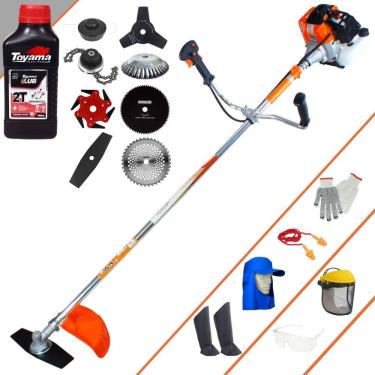 Imagem de Roçadeira Vulcan VR430S 43cc C/ Carretel Nylon + Facas 2 Pontas, 3 Pontas, 6 Pontas, 40 Dentes, 80 Dentes, Trimmer e Escova de Aço + EPI + ÓLEO TOYAMA