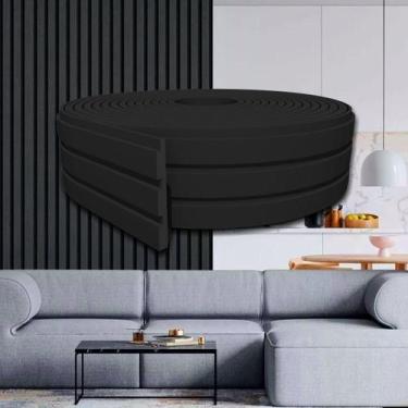 Imagem de Painel Ripado Eva Autocolante Preto 10cm - Rolo 10 metros - Viniflex