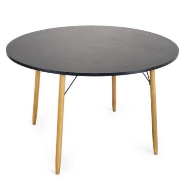 Imagem de Mesa Redonda 120cm Eiffel Eames Sala Jantar Pés De Madeira - E-LITORAL