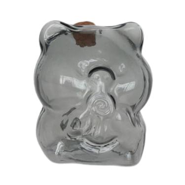 Imagem de FLCPJGV Cofrinho de vidro transparente, caixa de dinheiro para economizar dinheiro, recipiente de vidro para sala de estar de mesa Toom, Cinza