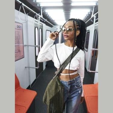 Imagem de Blusa Colcci Off Shell Cropped Com Mangas Alongadas-Feminino