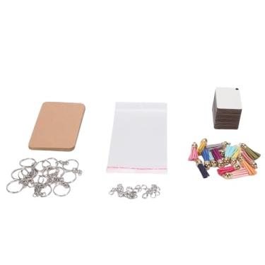Imagem de Phefop 105 Peças Em Branco para Chaveiro de Sublimação, Chaveiros de Transferência de Calor de Dupla Face de MDF para Presentes Personalizados DIY, Suprimentos de Fáceis de Usar para Eventos e Festas (Retângulo)