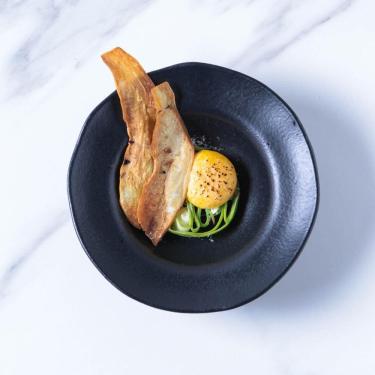 Imagem de Conjunto com 4 Pratos de Entrada/Sobremesa Orgânico Preto Matte Ø19x5,5cm 250ml