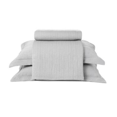 Imagem de Kit Colcha Döhler Londres 3 Peças, Queen, Cinza