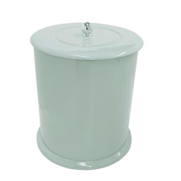 Imagem de Lixeira Banheiro Mdf Redonda 6 Litros Verde Água Verde Água