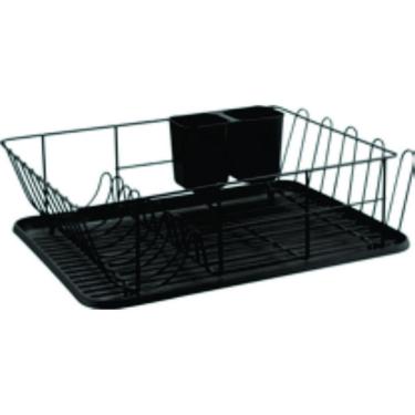 Imagem de Escorredor De Loucas Metal Preto Hanover 44X31,5X12,5Cm
