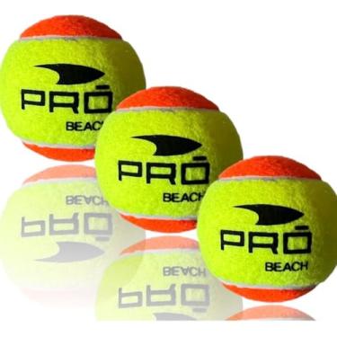 Imagem de Kit com 3 Unidades Bola Beach Tennis PRO Stage 2 Aprovada ITF Beach Tenis Praia Treino