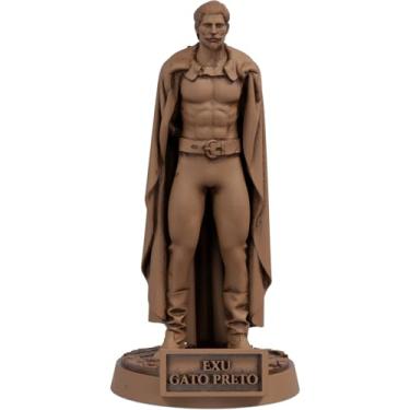 Imagem de Estátua Exu Gato Preto Umbanda Candomblé (Cor Madeira)