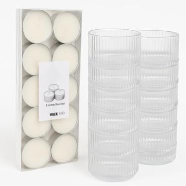 Imagem de Kit 100 Velas Rechaud com 100 Castiçais Vidro Transparente