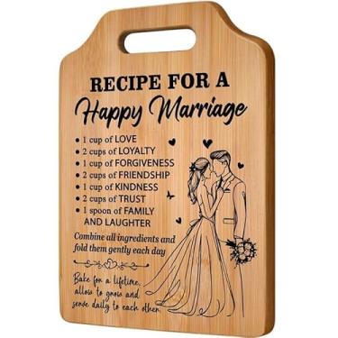 Imagem de Presentes de casamento para casal 2025, presentes de chá de panela, presentes de noivado para casais, presentes de lista de presentes de casamento, presentes de noiva - Tábua de corte de bambu gravada