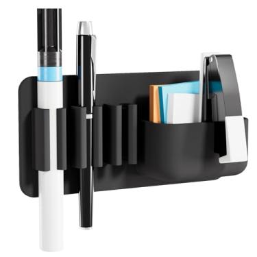 Imagem de Suporte de caneta adesivo para parede, suporte de lápis para organizador de mesa, clipe de caneta de silicone para prancheta, suporte de marcador adesivo para professores, mesa, parede, geladeira