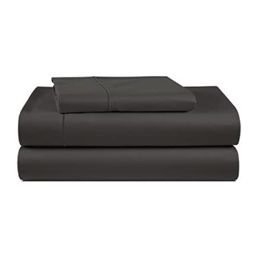 Imagem de LANE LINEN Lençóis duplos extralongos 100% algodão egípcio, algodão mercerizado de fibra longa, sem fiapos, tecido de cetim sedoso resistente ao desbotamento para uma boa noite de sono macio e