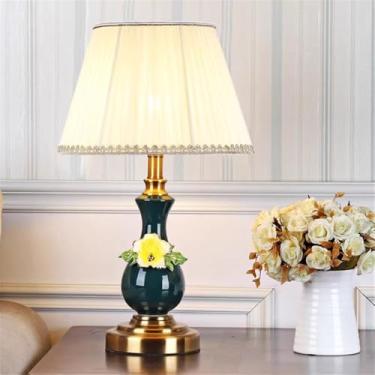 Imagem de Luminária de mesa contemporânea de luxo em cerâmica com LED, estilo retrô americano, perfeita para sala de estar, quarto, escritório, casa de campo ou hotel (Estilo 4)