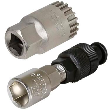 Imagem de BIKEHAND da bicicleta Crank Puller Crank Braço Suporte inferior B. B. Removal Tool Kit para a montanha e bicicletas de estrada com a Square Taper pedaleiro e estriado ISIS Drive, Octalink