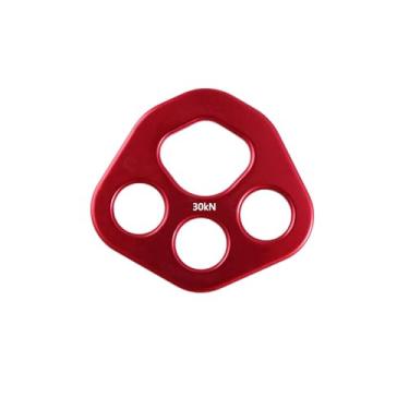Imagem de Suwyaner Placa divisória de força de alumínio 30KN, conector multiplicador de âncora de urso para escalada, rede de combate a incêndios, arborista, dança aérea e ioga (vermelho)