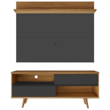 Imagem de Bancada Retrô com Painel para TV de até 50 Polegadas Notável Preto / F