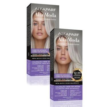 Imagem de Kit 2 Corretor Matizador Creme Altamoda Alfaparf Louro Platina Cinza S