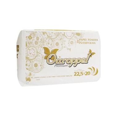 Imagem de Papel Interfolha 100% celulose 22,5x20cm 2 dobras folha simples Ouropp