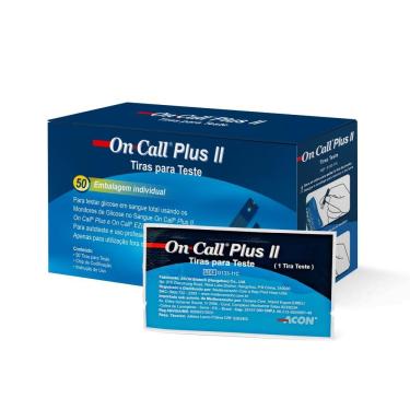 Imagem de 50 Tiras De Glicose Individuais On Call Plus Ii