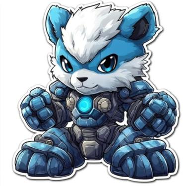 Imagem de Adesivo de Parede Infantil Estilo Anime Robôs e Monstros Fofinhos Decorativo Quarto de Criança 30x30cm