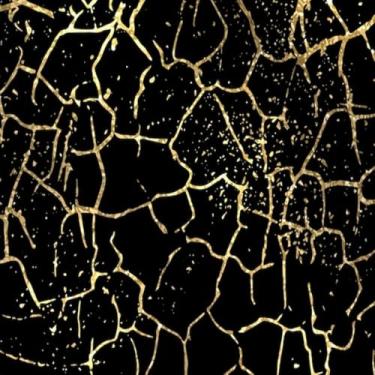 Imagem de Quadro Decorativo Gold Marbling Textura Luxo Preto - Arte de Parede Elegante 30x30cm