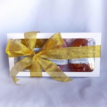 Imagem de Kit Presente com 3 Sabonetes Hidratantes 80g (Algodão, Lavanda e Camomila) + Caixa com Laço