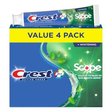 Imagem de Crest Pasta de dente completa Active Fresh + clareadora, 156 g (pacote com 4)