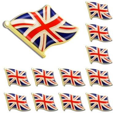 Imagem de UK Pins12/25/50/100 pacotes oficial da bandeira da União Britânica Jack Bulk - Chapéu de lembrança de metal masculino feminino broche de crachá de viagem patriótico, Liga metálica, galvanoplastia, Sem