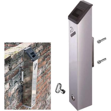 Imagem de Cinzeiro Para Cigarros Montado Na Parede, Cinzeiro De Aço Inoxidável Para Rua Ao Ar Livre, Cinzeiro Suspenso Para áreas De Fumantes Que Economiza Espaço, C, 48x8cm