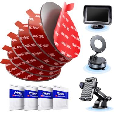 Imagem de Almofada adesiva para suporte de telefone de carro: 6 peças 7.0 cm 3M VHB fita dupla face substituição adesiva para painel de painel de painel para-brisa ventosa suporte GPS, adesivo redondo
